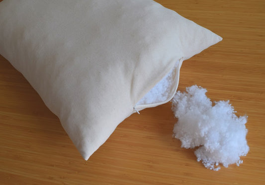 Empty organic zippered pillow shell from A Little Pillow Company. Made in USA. Machine-Washable.